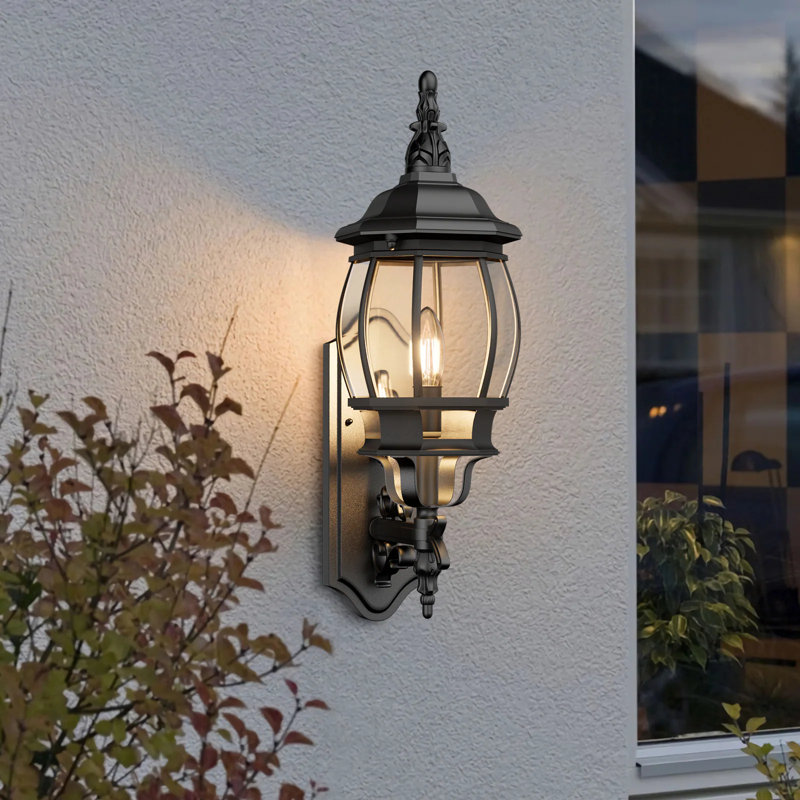 Applique murale en aluminium Abruscato, Noir, H 19,5 po x l 6,3 po x P 10,4 po