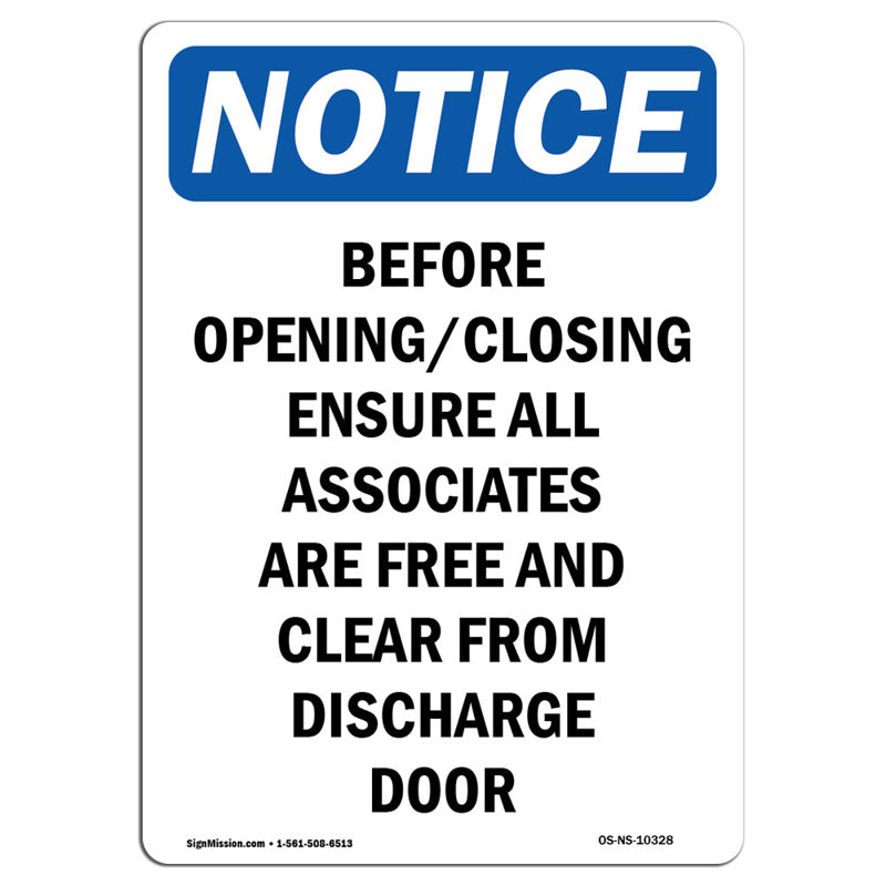 Before Opening Closing Ensure Sign