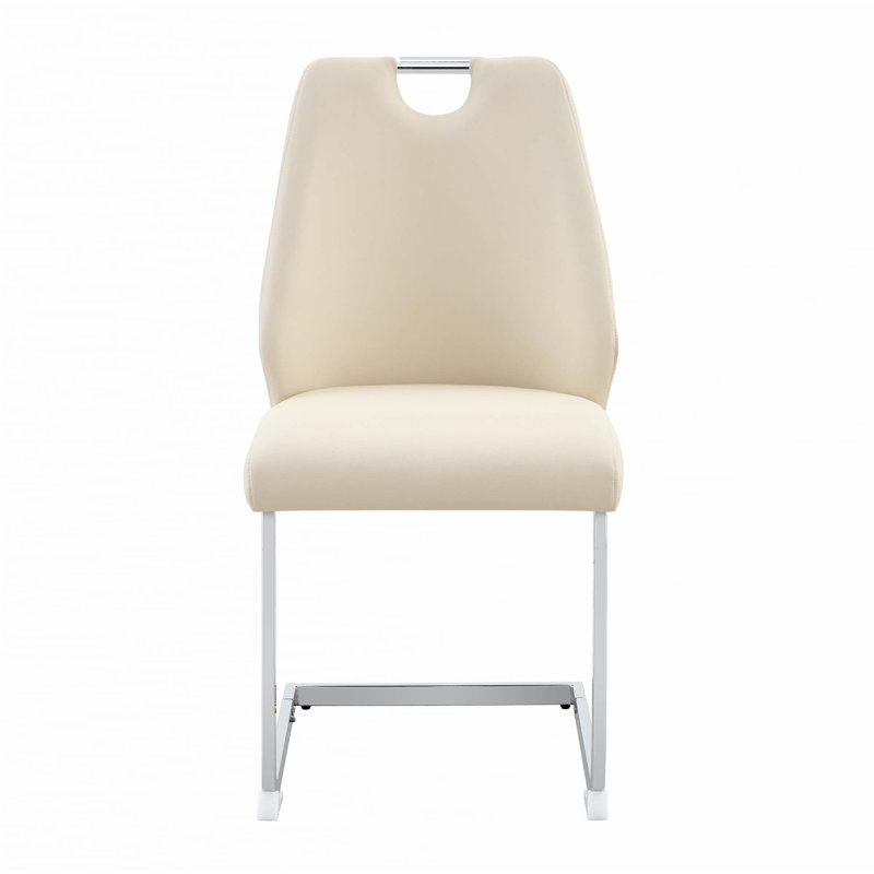 Chaises de cuisine en polyuréthane, 2, Blanc cassé
