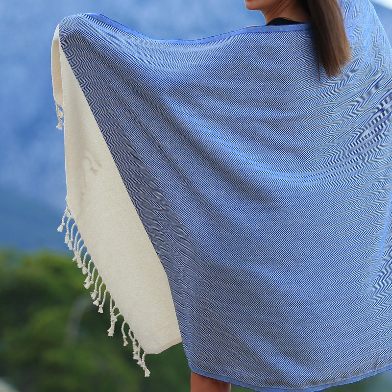 Serviette de plage Fulvia, Bleu saxo
