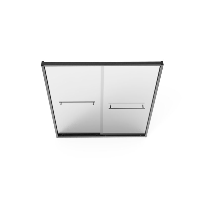 56 - 60"X70" Bathroom Shower Door, Aluminum Frame Double Sliding, 8Mm Tempered Glass, Black Finish, Waterproof, Easy Install Process Alloy Frame, Matte Black, Effortless Procedure