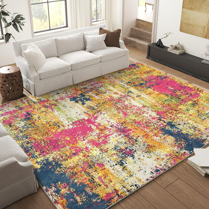 Tapis moderne et abstrait, Rectangle 5 pi x 7 pi