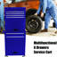 Armoire 6 boîtes à outils détachables - avec serrure et roues, capacité de tiroir de 15 kg, thermolaquée, organisateur de garage bleu avec atelier inférieur-738880465