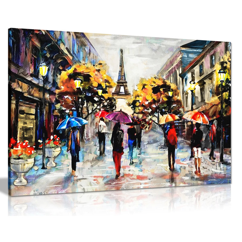 Paris - Wrapped Canvas Print, 61cm H x 91cm W