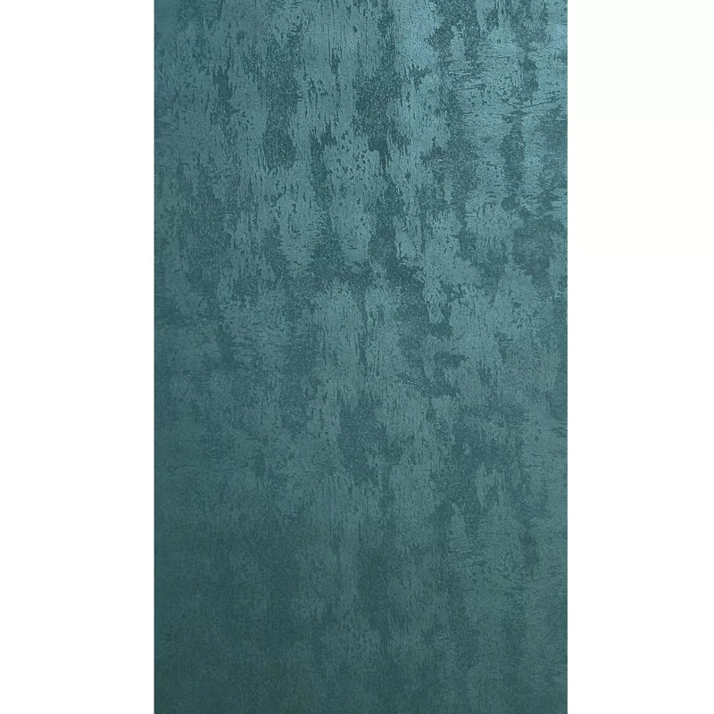 Papier peint texturé plâtre uni bleu sarcelle