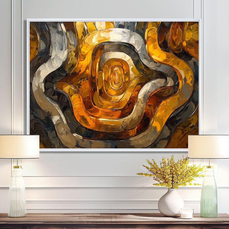 Lupo - Abstract Wall Art, H 24 po x l 32 po, Avec cadre, Blanc