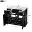 Ensemble de meuble-lavabo 36 po avec lavabo en céramique, armoire de rangement en bois massif, ensemble de meuble-lavabo autoportant avec 2 tiroirs et portes à fermeture douce, noir