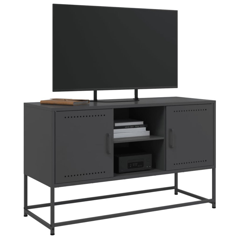 Unfinished Storage Cabinet with Fireplace Included, Black