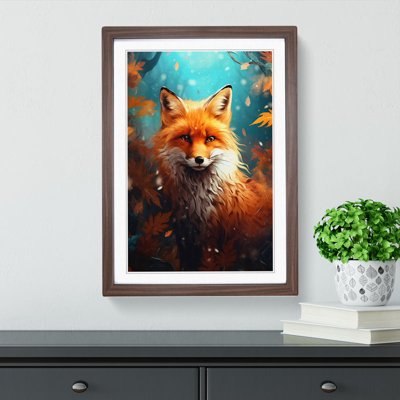 Single Picture Frame Print on Wood, 34cm H x 25cm W, Walnut Framed