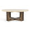 Aspen 47" Round Coffee Table Distressed Brown/Antique White