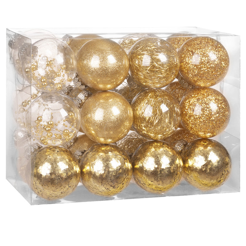 Bauble, 6cm H x 6cm W x 6cm D., Gold