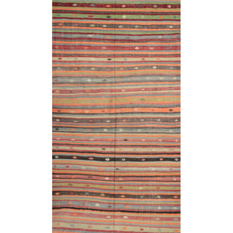 Tapis brun/marron/vert de zone contemporaine, Rectangle 3 pi x 5 pi