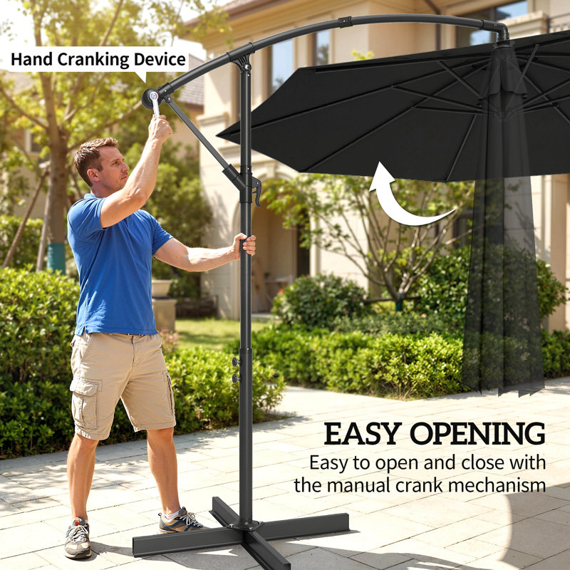 295cm Cantilever Parasol, Black