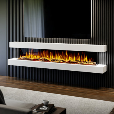 Evolution Fires 241.3cm W White Electric Fireplace with 5000 BTU