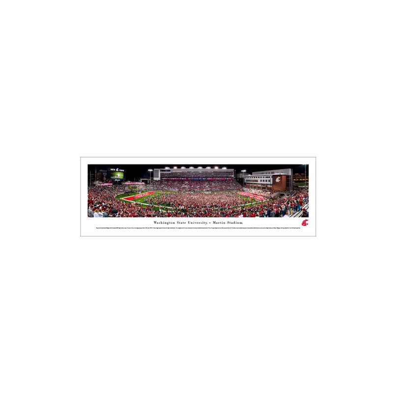 Impression panoramique de Washington State Football, H 13,5 po x l 40 po x P 0,38 po, Sans cadre