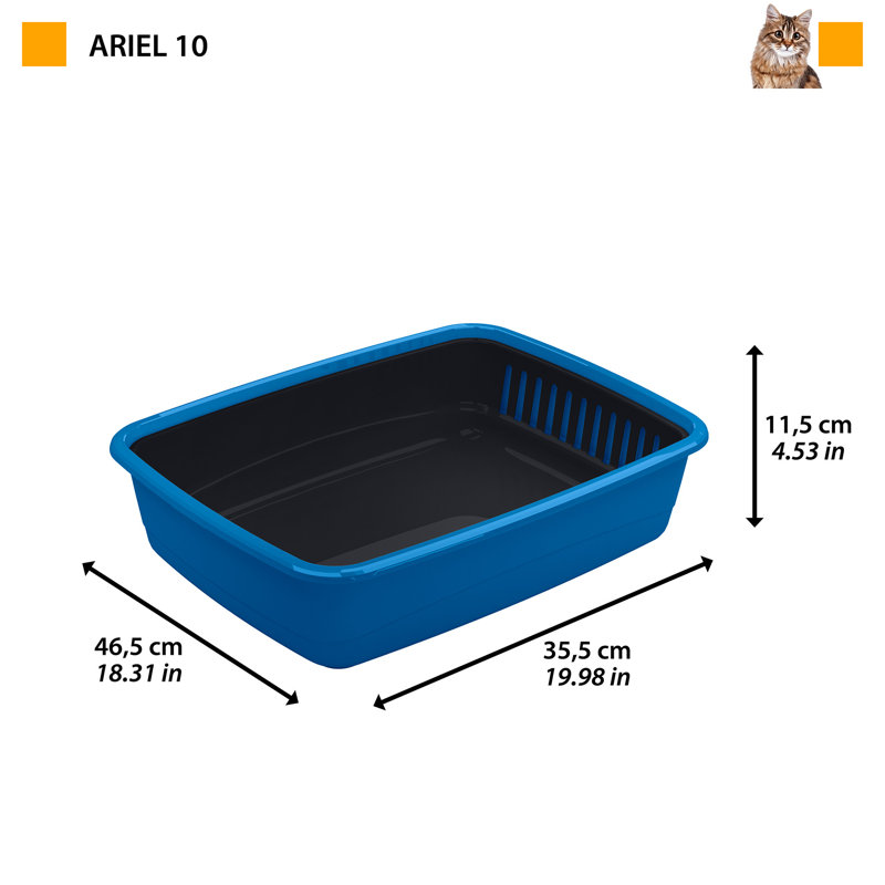 Bac à litière standard en plastique Ariel, Bleu