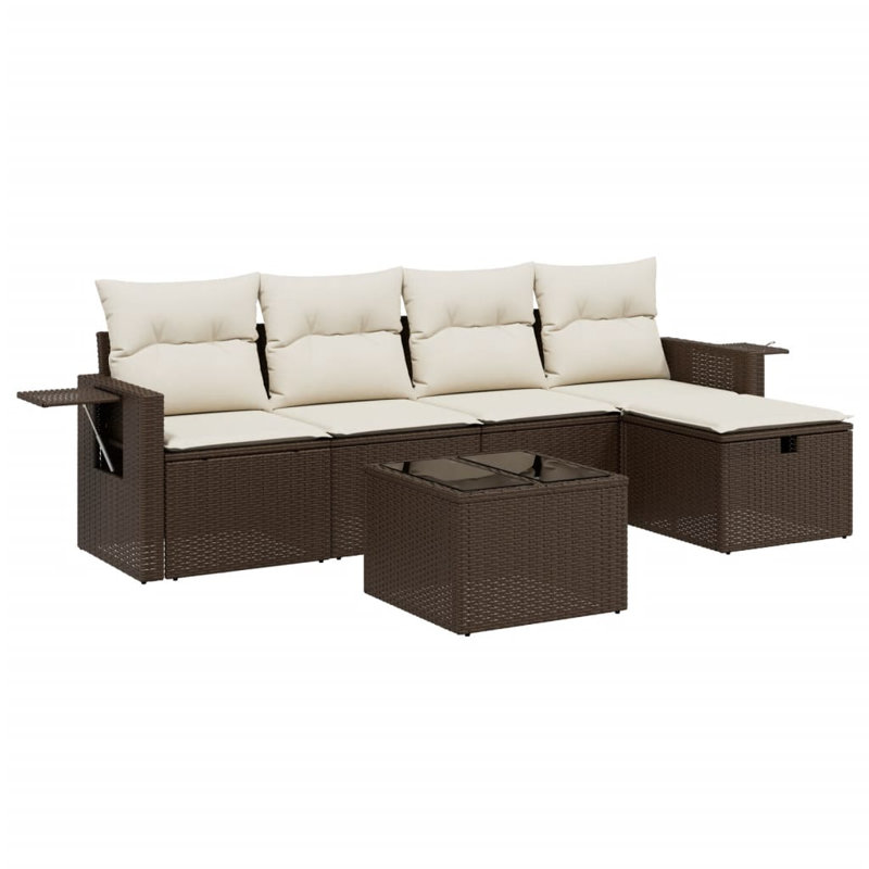 Ensemble de canapé de jardin Vidaxl brun et blanc crème