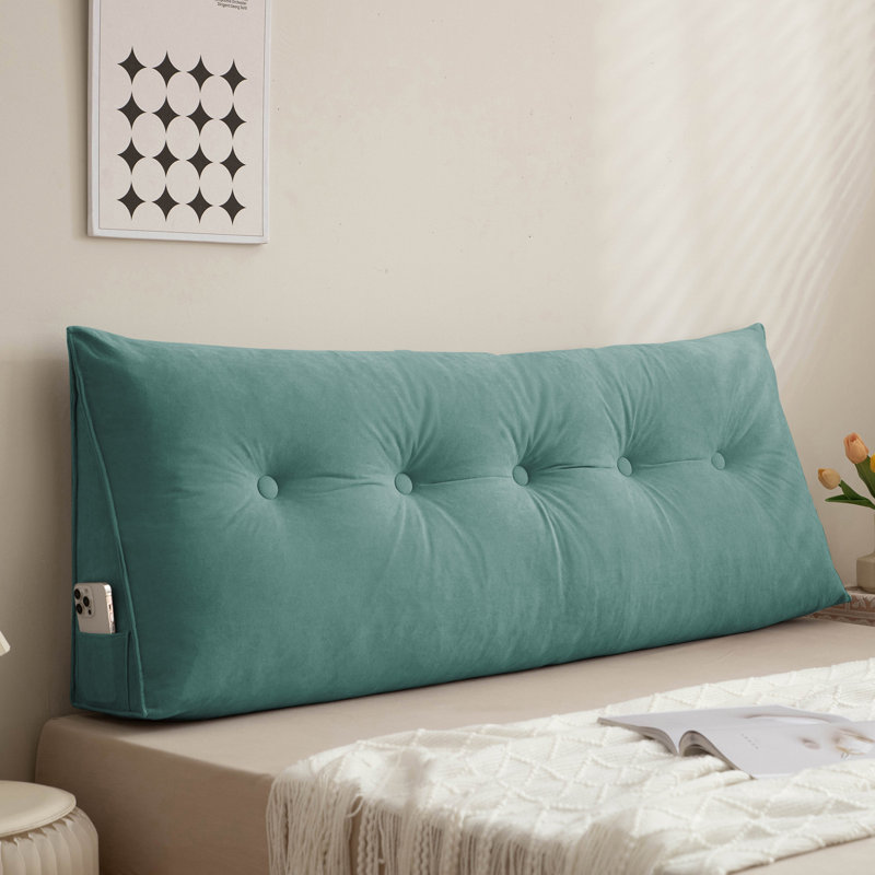 Triangle Headboard Pillow Wedge Backrest Cushion For Bed Headboard Gap, 20" H x 39" W