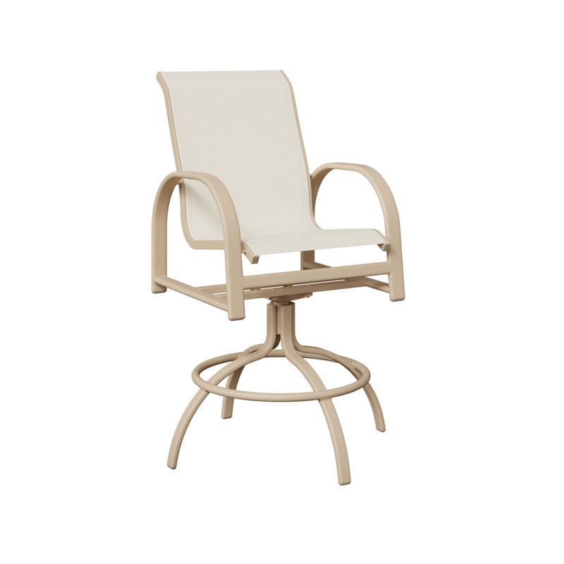 Chaise de bar pivotante Cazares Luna, Luna multicolore, Blanc