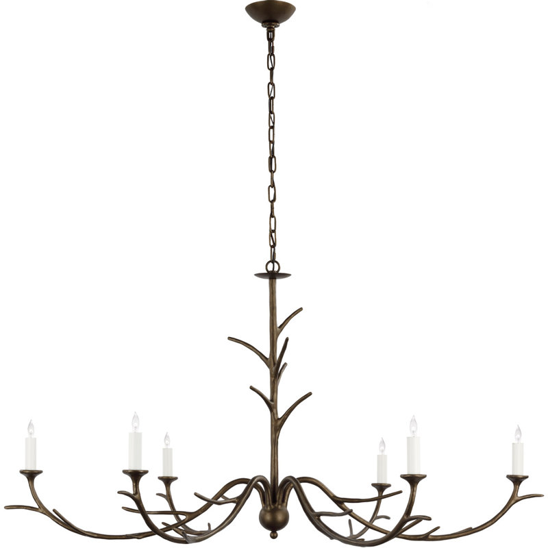 Julie Neill Iberia Large Chandelier, Antique Bronze Leaf