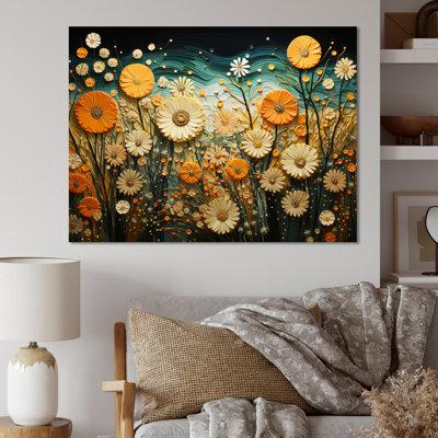 Cactus Manrica orange sarcelle, désert, oasis, tonneau sur toile