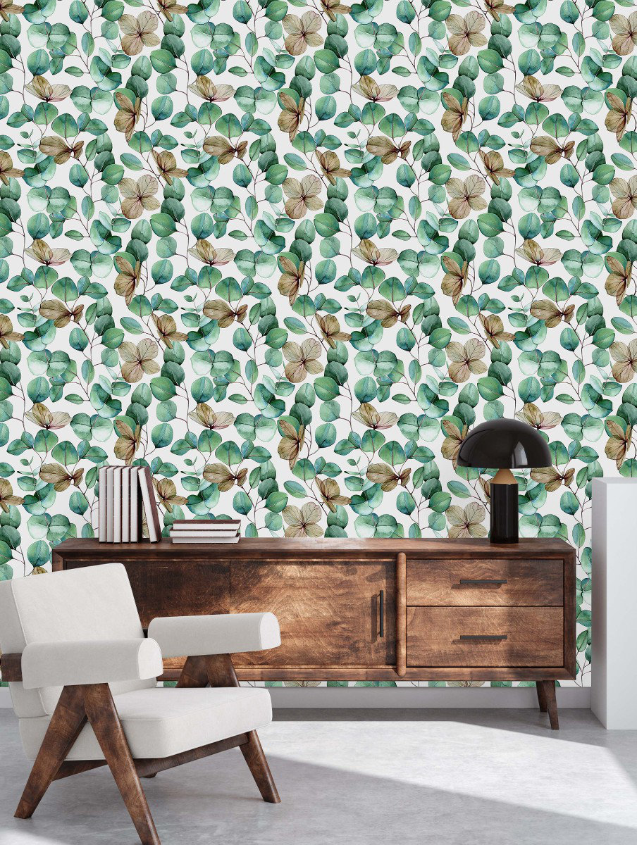 Red Barrel Studio Green Leaves Wallpaper Peel And Stick And Prepasted ...