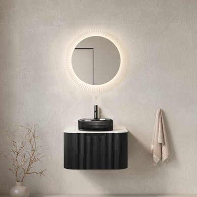 Meuble-lavabo en verre transparent 24 po