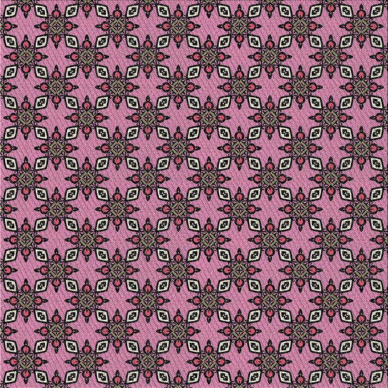 Tapis rose tissé à la machine, Carré 7 pi