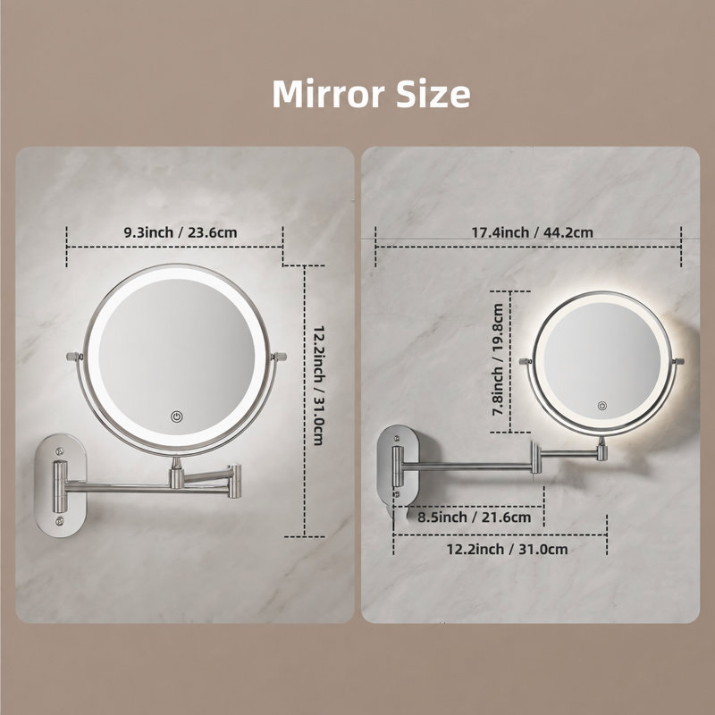 Glass Round Wall Vanity Mirror