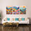 Aquarelle montagne, art mural sur toile, ensemble de 3 fleurs bohèmes, décoration murale, nature abstraite, paysage, peintures, affiches, impression pour salon, chambre, bureau, 16 x 12 po