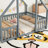 WoodNest House-Shaped Floor Bed with Guardrails-115684340-115684342