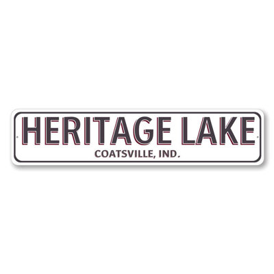 Lake House City State Aluminum Sign