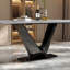 White Rectangular Colored crystal Stone with stainless steel Dining Table For Dining Room/Kitchen-226331254