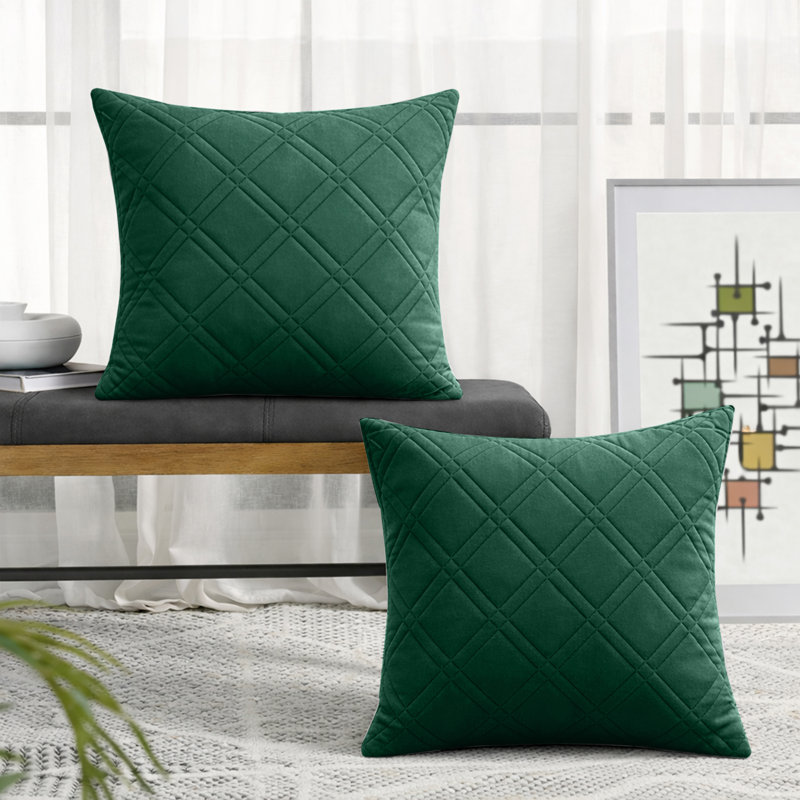 Geometric Square Cushion, Emerald