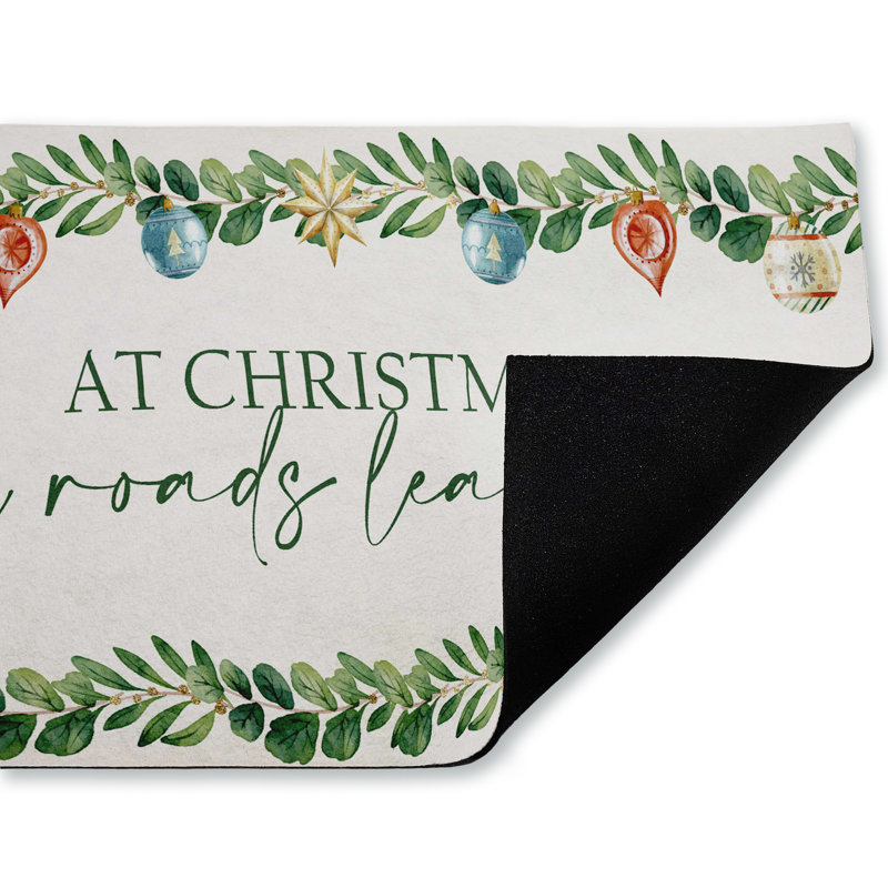 Paillasson Christmas Roads, imprimé par Kim Allen, 18 po x 30 po