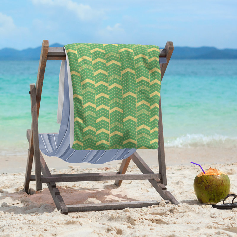 Stephenie Beach Towel, Mint Green/Yellow