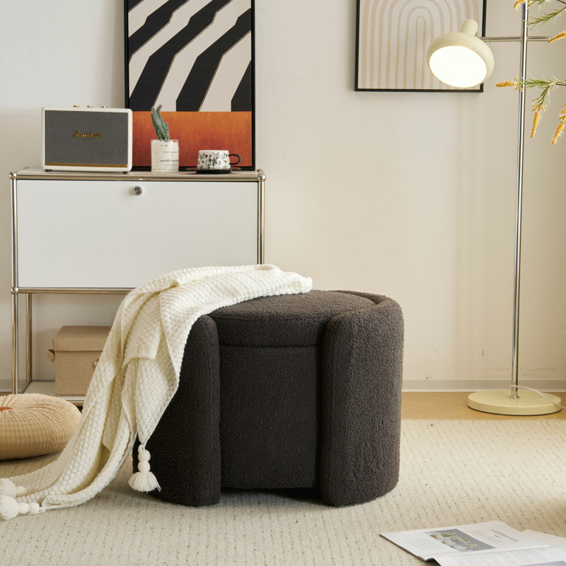  Repose-pieds avec rangement Rupe Lamb, Boucle gris