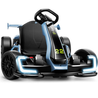 24V Go Kart for Kids Age 6-12, Electric Drift Kart Car with Adjustable Seat & Max Speed 8.5MPH & Bright LED Lights & 300W Powerful Motor