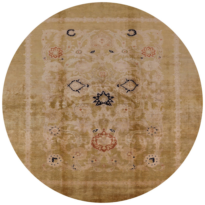 Tapis oriental beige, Rond 5 pi