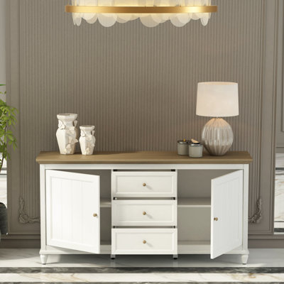 CHENON SIDEBOARD - WHITE & BROWN