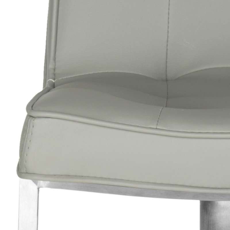Barber Swivel Upholstered Adjustable Height Counter Stool with Metal Frame, Gray
