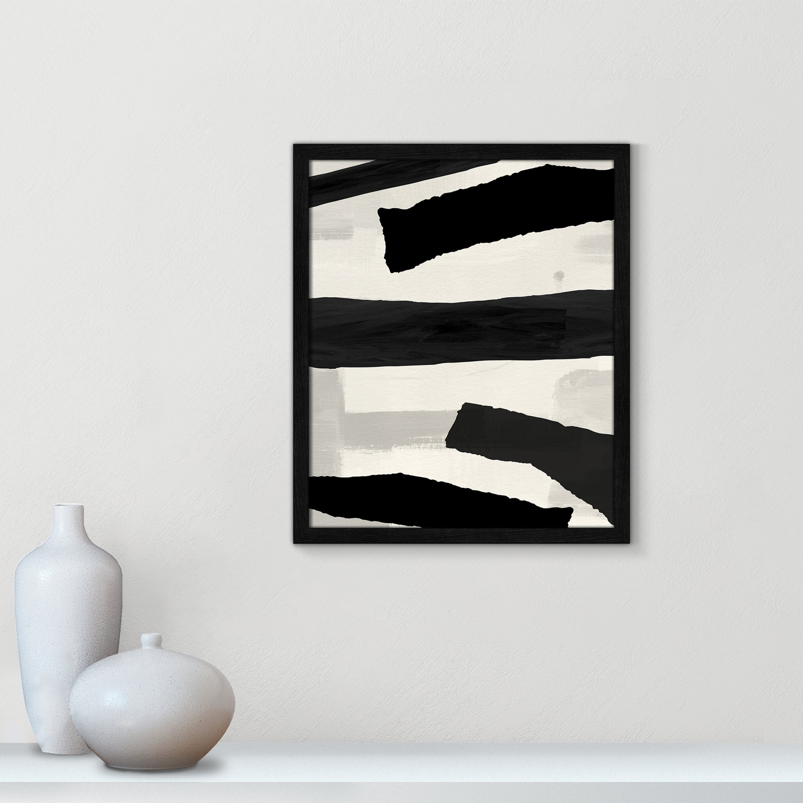 Mountain Paths I Print, 19" H x 16" W x 0.75" D, Black