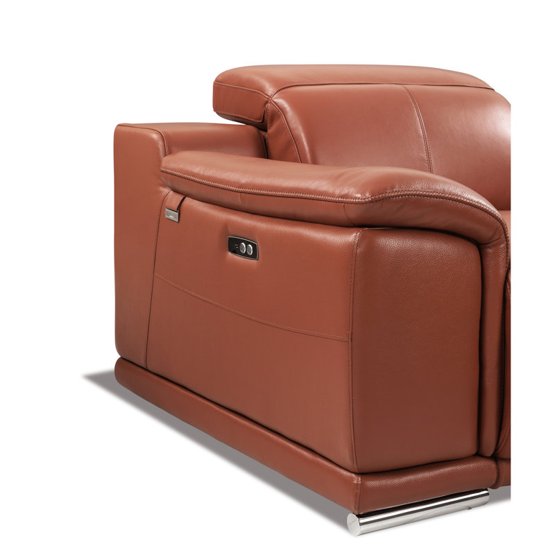 Cuir inclinable électrique avec pieds en acier inoxydable Siège inclinable à grain supérieur Bois franc séché au four