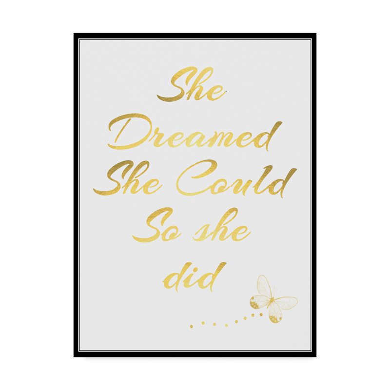 Gold Quote Motivational Canvas Print, 20" x 15"