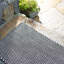 Tapis intérieur / extérieur noir / ivoire tissé à la main à deux tons-41129052