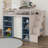 Full Size Loft Bed With 2 Four-Layer Storage Cabinets And Curtain