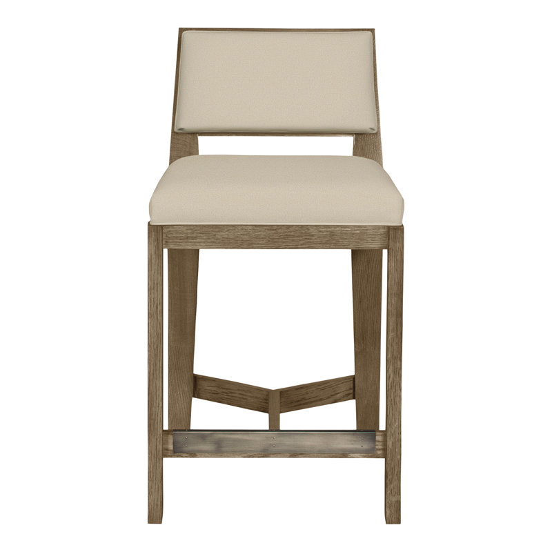 Scoville By Thom Filicia Upholstered Counter Stool with Solid Wood Frame, Hampton, Lin Tuck