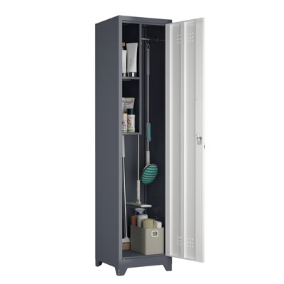 Metal Broom Storage Cabinet
