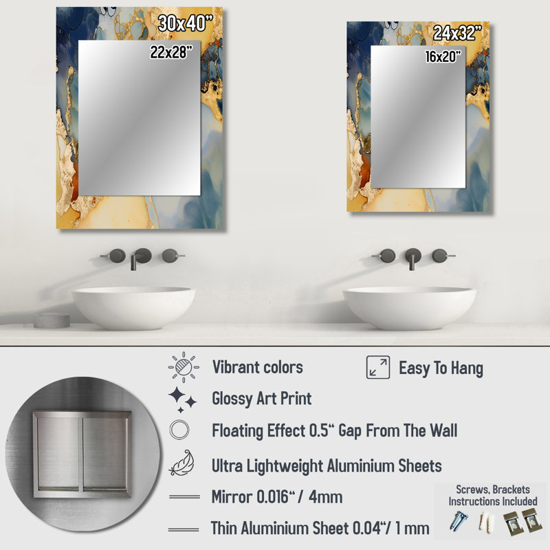 Majoch - Modern Wall Mirror, 32 po x 24 po
