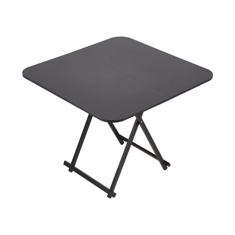 Foldable Square Dining Table, Black
